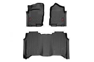 Nissan Titan XD Floor Mats - Front + Rear - Rough Country - Crew Cab - '16-'23 Nissan Titan XD Floor Mats - Front + Rear - Rough Country - Crew Cab - '16-'23